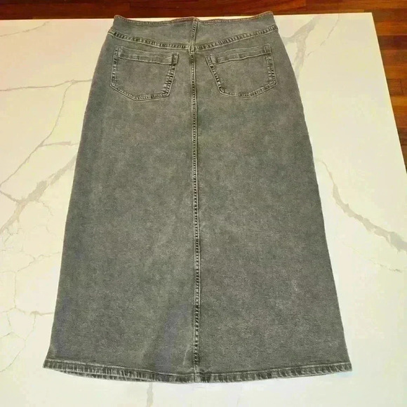 NWT Divided H&M Womens Split Maxi Stretch Jean Skirt Gray Size 12 - Picture 2 of 8